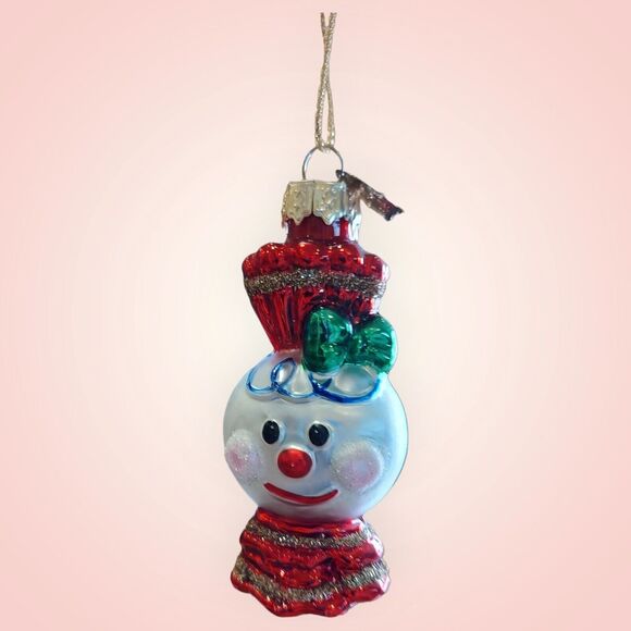 3" Christmas Snowman Candy Wrapper Hand Blown Glass Ornament Thomas Pacconi 2002 - Picture 3 of 9